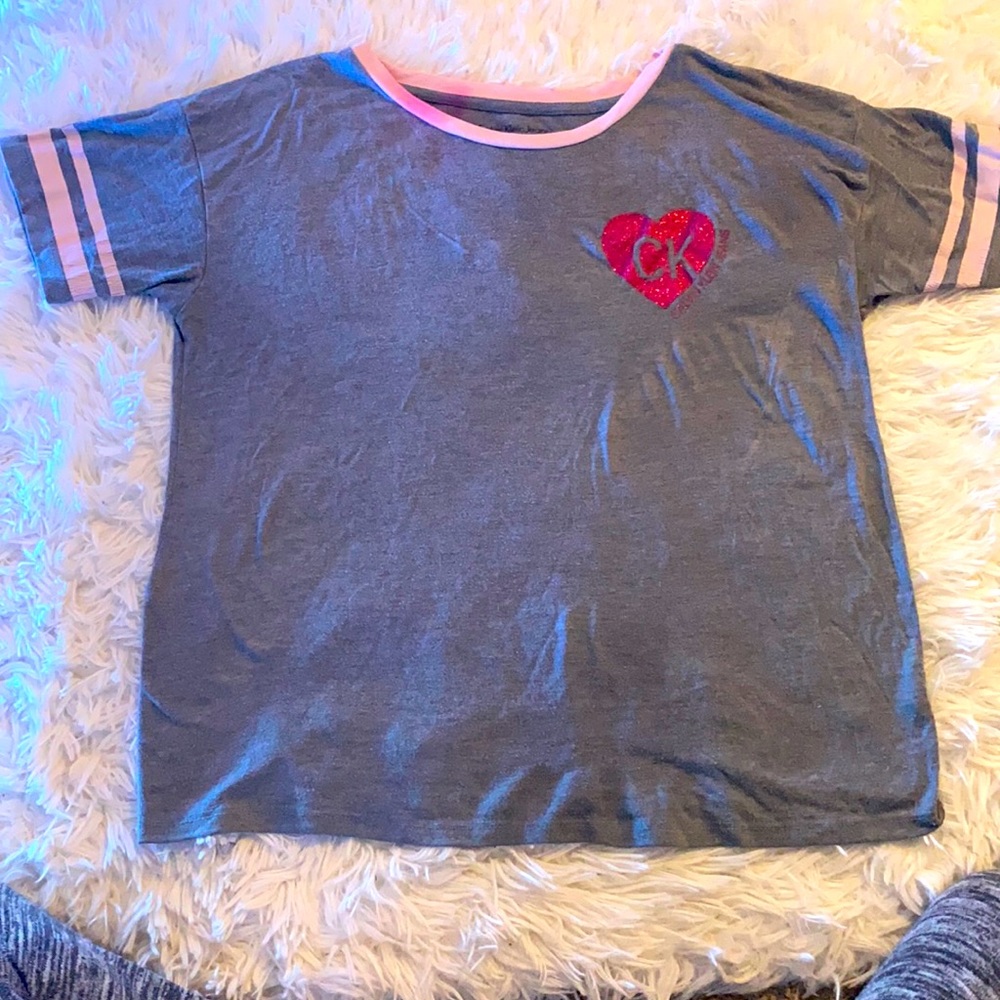 Gray, Calvin Klein, pink stripes